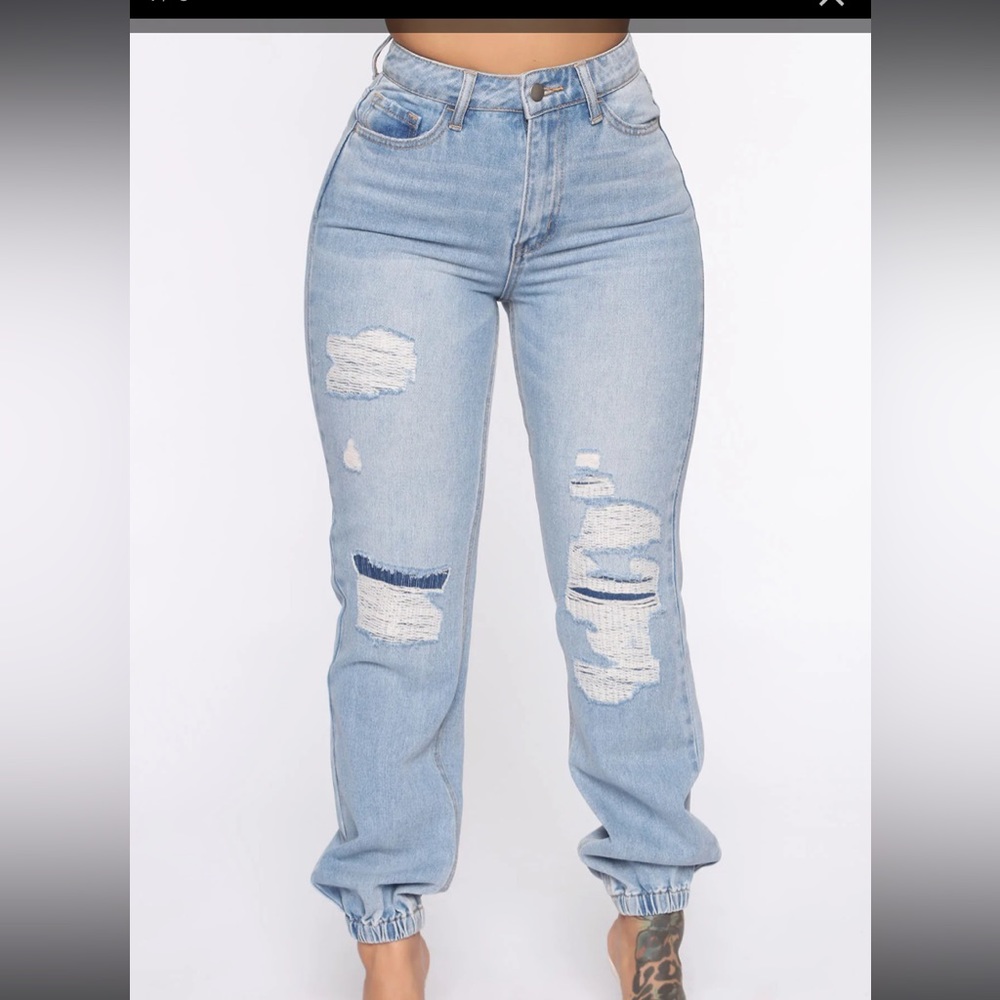 NWT fashion nova broken in denim
